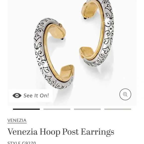 Brighton Venezia Two-Tone Hoop Earrings - Picture 5 of 5